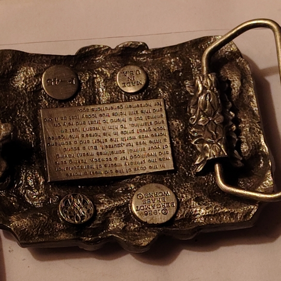 Bergomot Silver/Brass Western Cowboy/ Horse belt buckle. - Picture 2 of 11